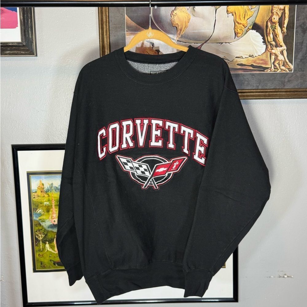 Vintage Steve & Barry's Black Corvette Crewneck Sweatshirt